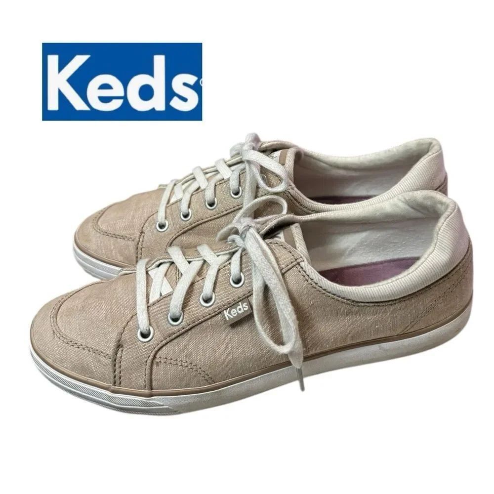 Keds Women's Lt. Khaki Fabric Lace-up Tennis Shoes Sneakers 7